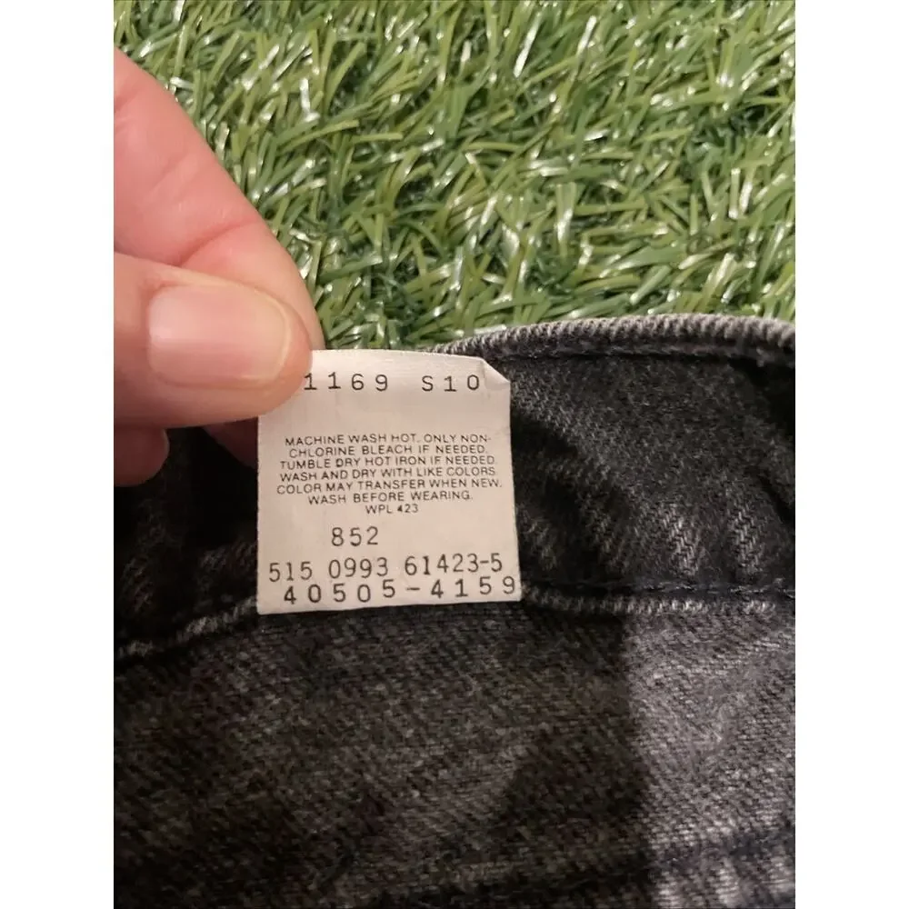 Vintage 90s Levis 505 Orange Tab Black Jeans Made In USA 32x30 Faded Charcoal